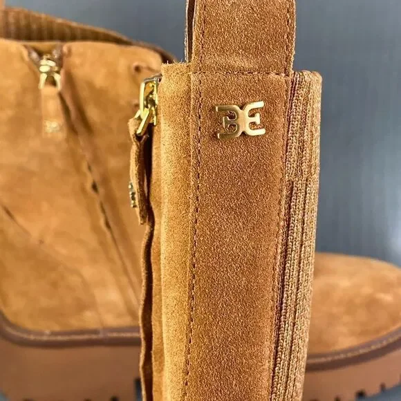 SAM EDELMAN EVINA FRONTIER BROWN Platform Combat boots women size 10 - Picture 2 of 10